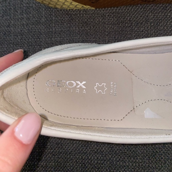 Geox Respira White Leather Loafers - Picture 4 of 5